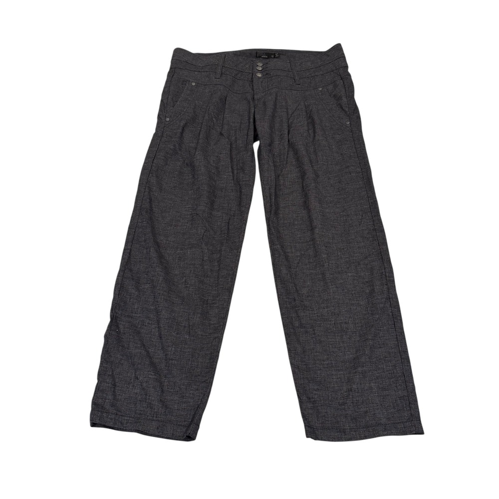 prAna Lizbeth Capri Pants Charcoal Gray Hemp Blend Size 12 W4LIZB116